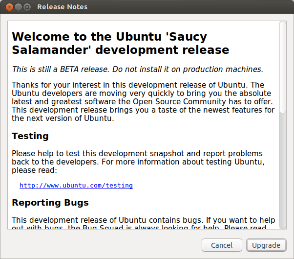 如何从Ubuntu13.04 升级到Ubuntu13.10 Saucy Salamander