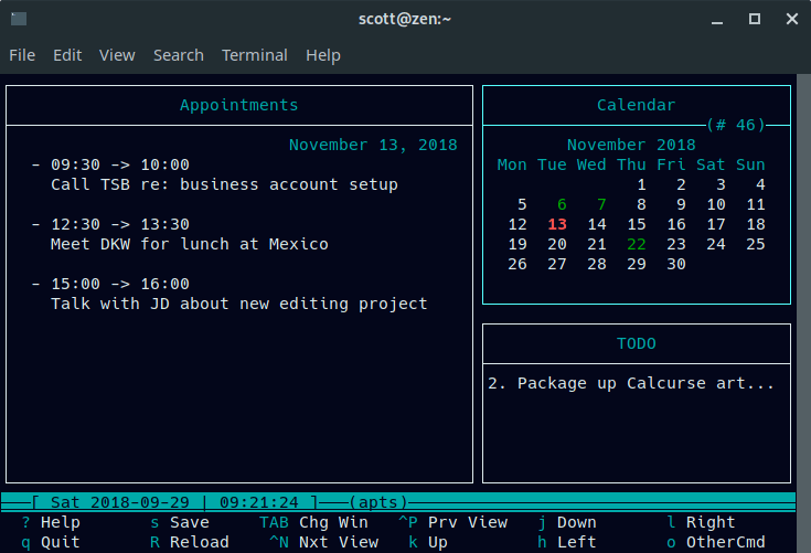 使用 Calcurse 在 Linux 命令行中组织任务