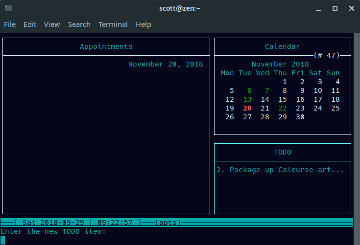 使用 Calcurse 在 Linux 命令行中组织任务