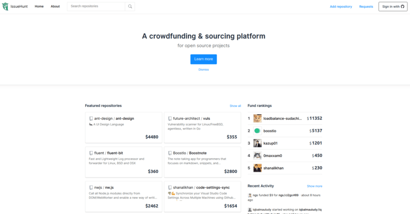 IssueHunt website