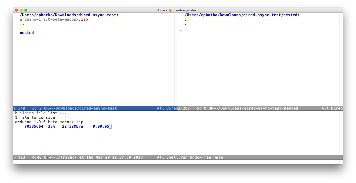 在 Emacs 的 dired 和 tramp 中异步运行 rsync