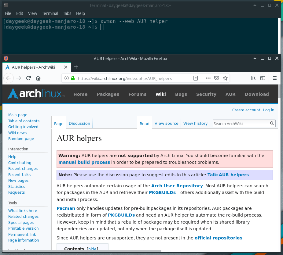 Arch-Wiki-Man：一个以 Linux Man 手册样式离线浏览 Arch Wiki 的工具