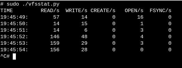 Console - vfsstat.py