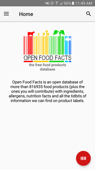 Open Food Facts app