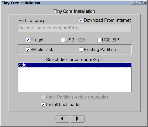 Tiny Core installer