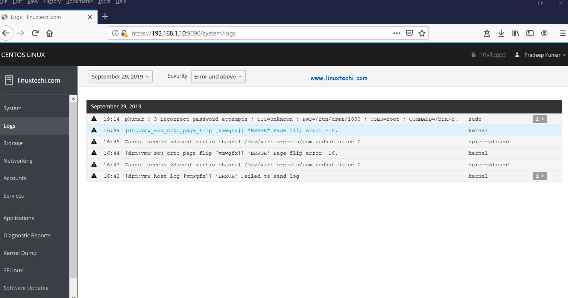 System-Logs-Cockpit-Dashboard-CentOS8-RHEL8