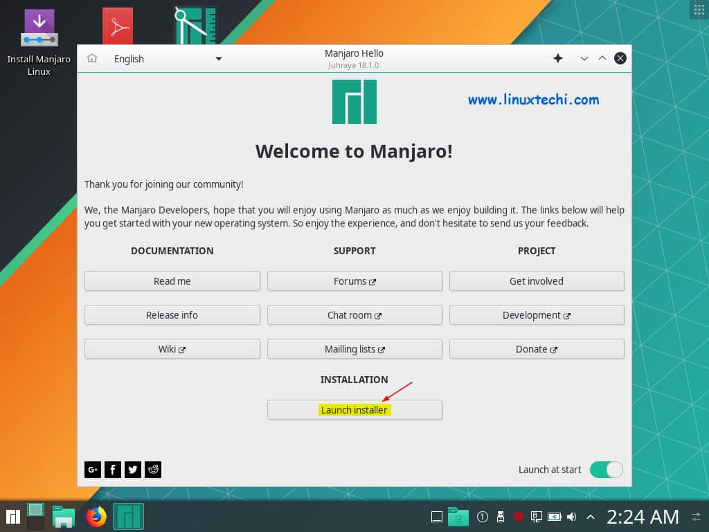 Choose-Launch-Installaer-Manjaro18-1-kde