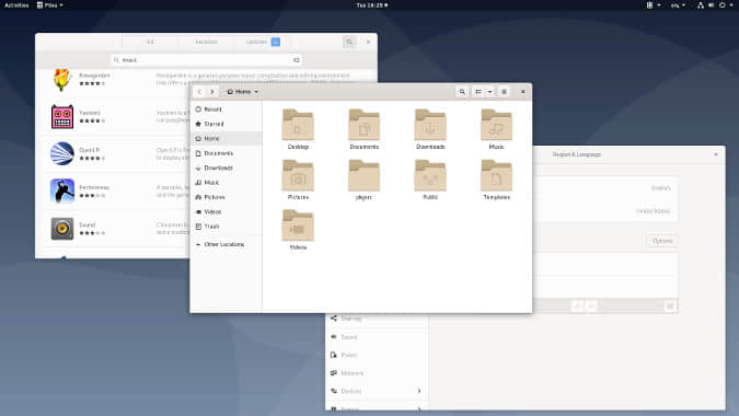 GNOME running on Debian