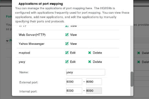 Adding YaCy to an ISP router