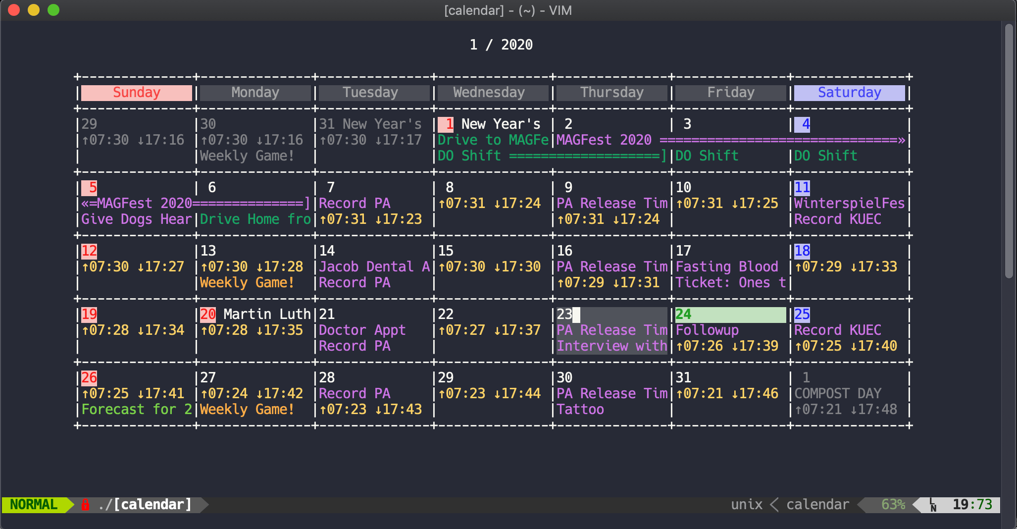 使用 Vim 发送邮件和检查日历