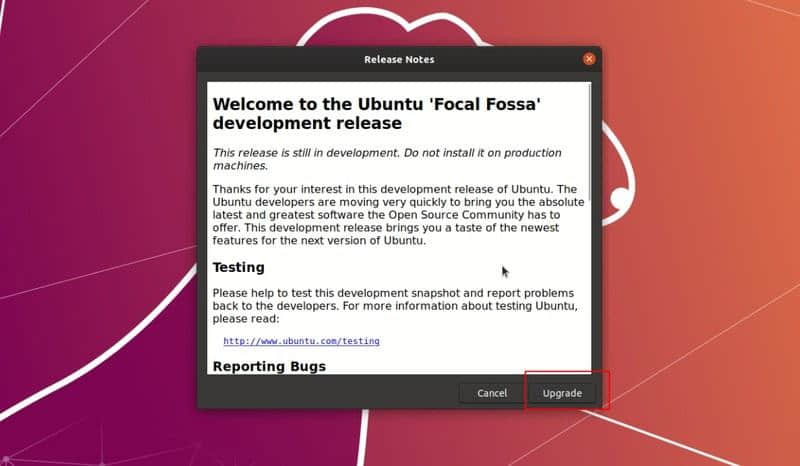 如何将 Ubuntu 18.04 LTS/19.10 升级到 Ubuntu 20.04 beta