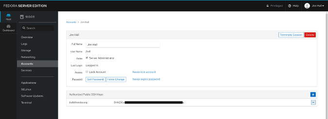 Set password or SSH key