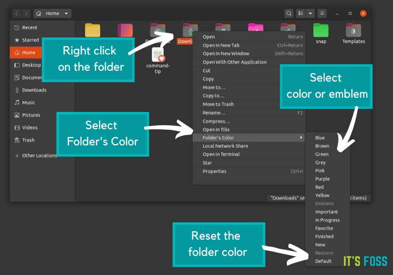 如何在 Ubuntu 20.04 中更改文件夹颜色