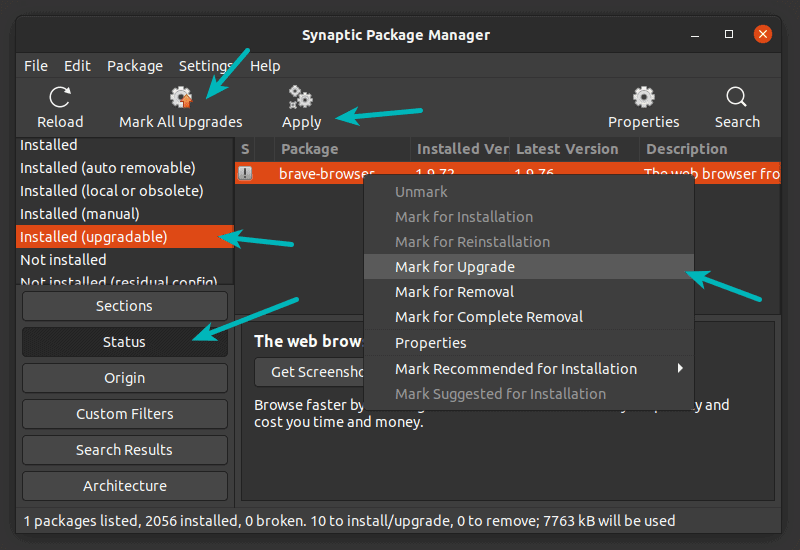 在 Ubuntu 中使用轻量的 Apt 软件包管理器 Synaptic