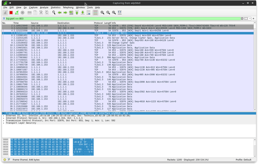 使用 DNS over TLS