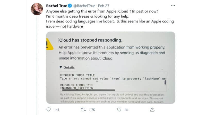 硬核观察 | 因为姓“True”，而被 iCloud 拒绝访问