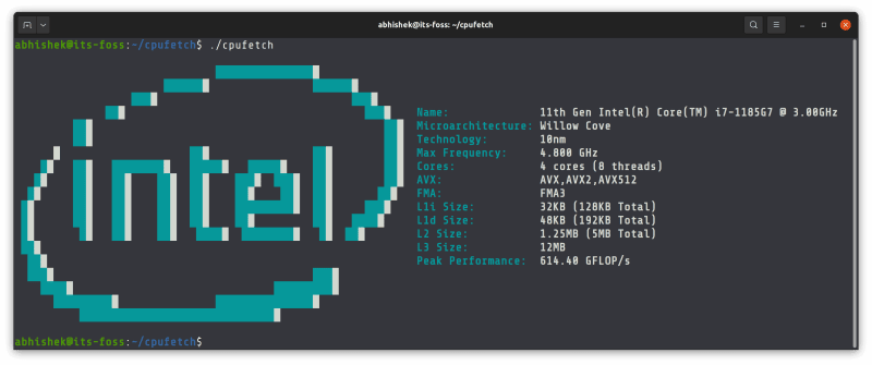 使用 CPUFetch 在 Linux 终端中漂亮地显示 CPU 细节