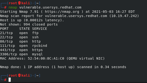 Nmap scan