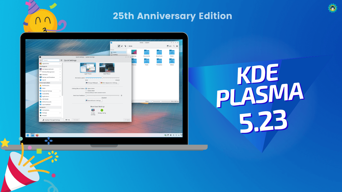 纪念 25 周年：KDE Plasma 5.23 发布