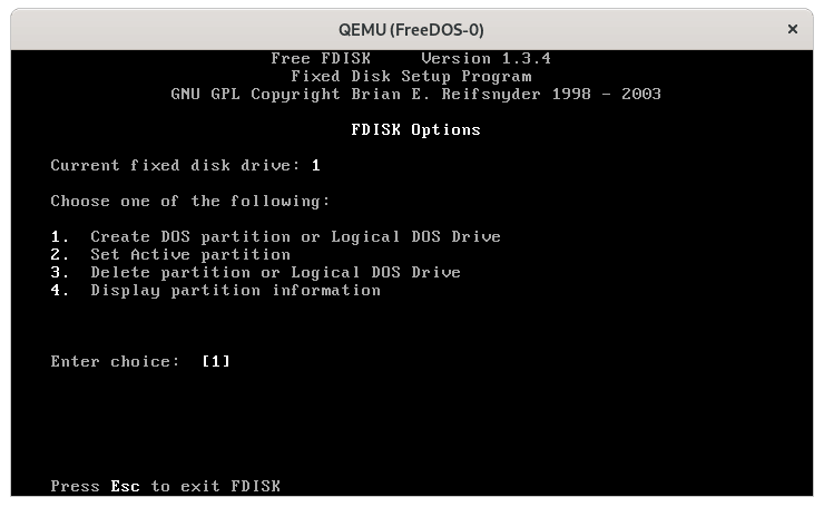 using fdisk