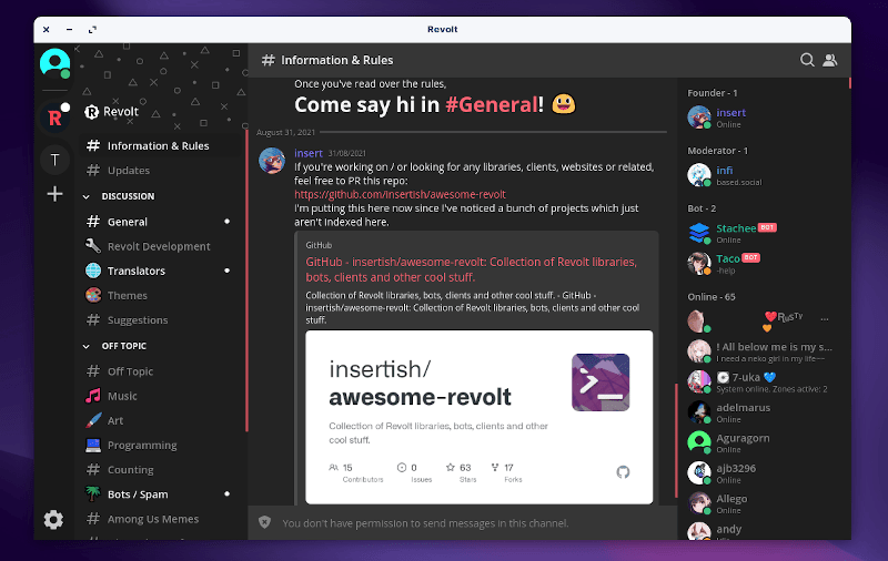 Revolt：Discord 的开源替代品