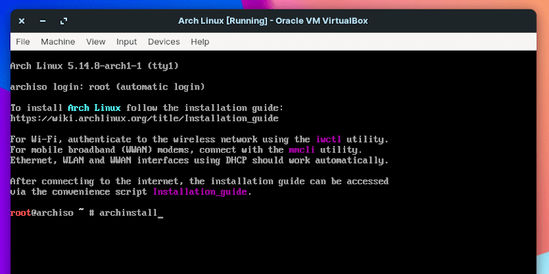 在 VirtualBox 安装 Arch Linux 的新手操作指南