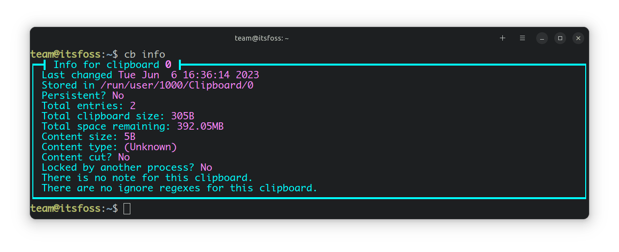 a screenshot of clipboard's about info