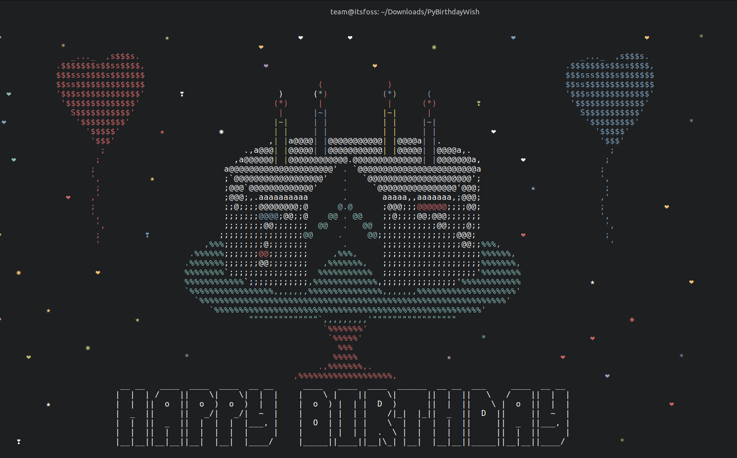 在 Linux 终端显示动画式 ASCII 生日祝福