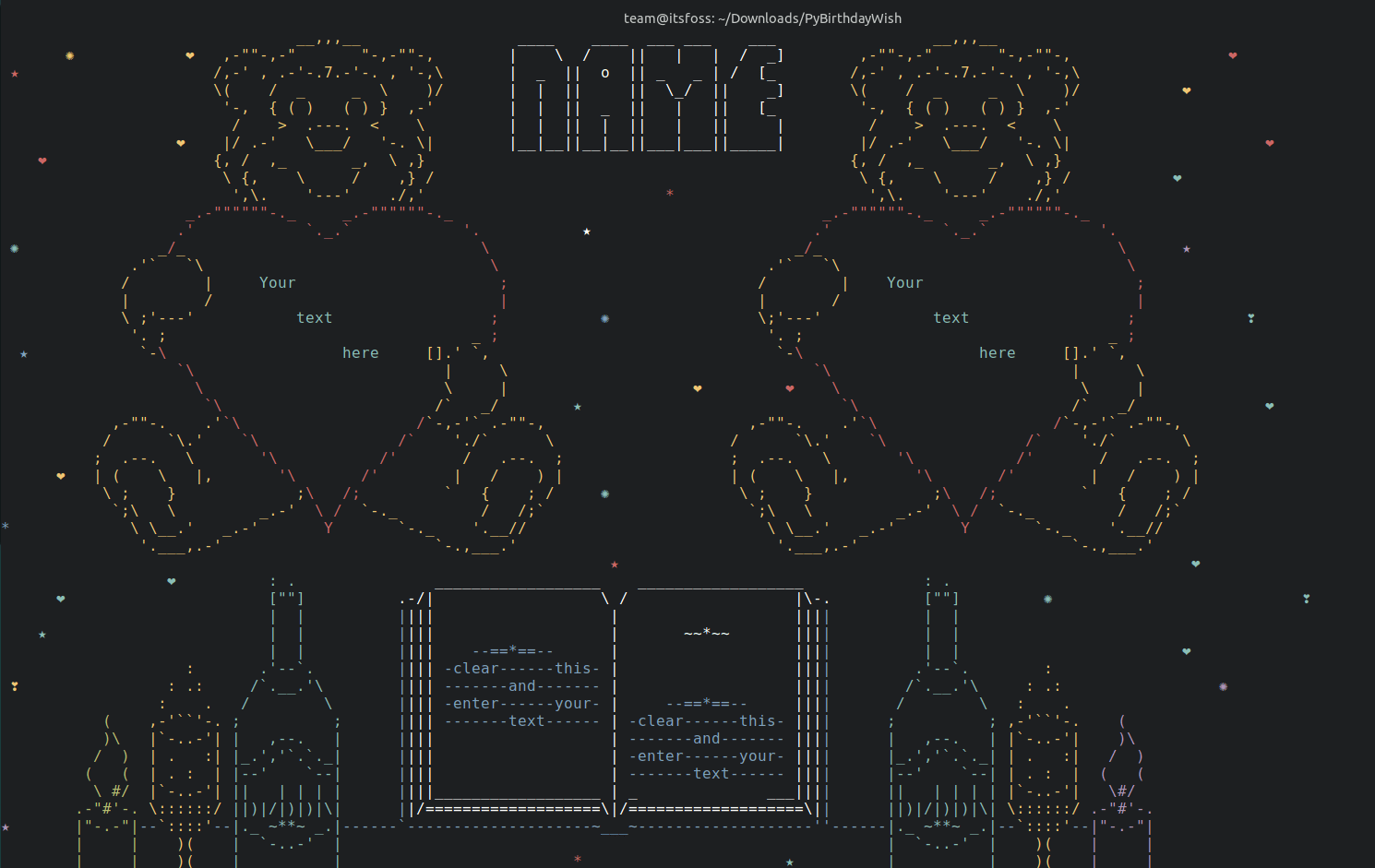 在 Linux 终端显示动画式 ASCII 生日祝福