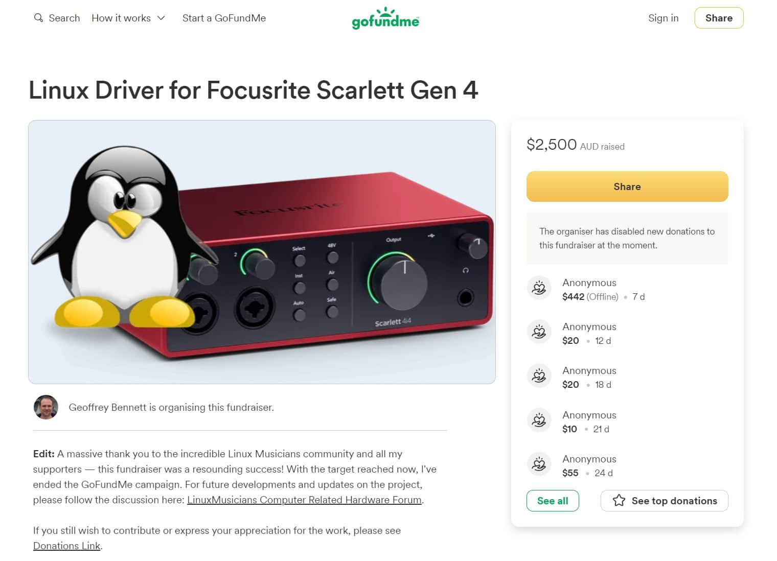 Focusrite 帮助 Linux 开发人员提供驱动程序支持